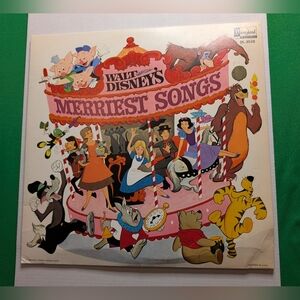 Vintage 1968 Walt Disney’s Merriest Songs LP DL-3510 Disneyland Records